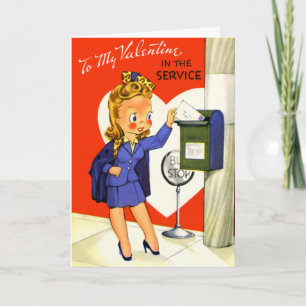 Valentin vintage dans la carte service