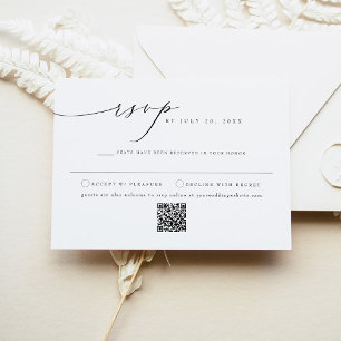 VALENTINA Elegant Minimalist Script Wedding RSVP Invitation