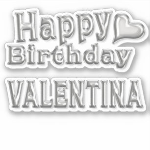 Valentina Happy Birthday Autocollant Sticker
