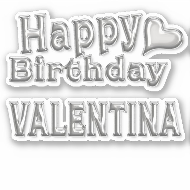 Valentina Happy Birthday Autocollants (Devant)