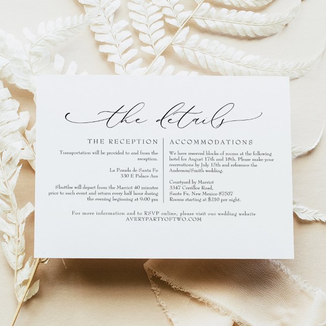 VALENTINA Minimal Script Wedding Details Enclosure Invitation (Creator Uploaded)