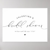 VALENTINA Modern Elegant Script Bridal Shower