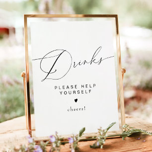 VALENTINA Modern Elegant Script Typography Drinks Poster