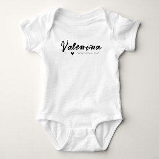 Valentina Name Reveal Meaning Minimal Modern Black Baby Bodysuit