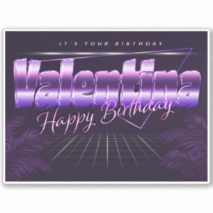 Valentina Nom Prénom de l'anniversaire de Sticker