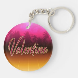 Valentina Prénom Nom rose Porte-clés