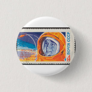 Valentina Vladimirovna 1st Woman in Space 1 Inch Round Button