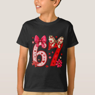 Valentine 67 Funny Six Seven Meme Coquette Bow Wom T-Shirt