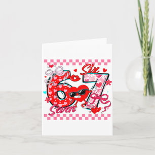 Valentine 67 Six Seven Meme Dabbing Hearts Matchin Card