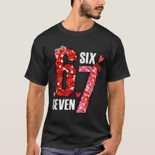 Valentine 67 Six Seven Rose Hearts Bow Valentine’s T-Shirt