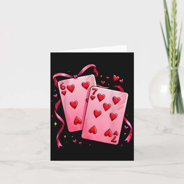 Valentine 6 7 Valentine's Day Matching Playing Car Card (Front)