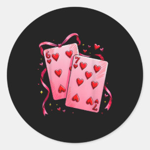 Valentine 6 7 Valentine's Day Matching Playing Car Classic Round Sticker
