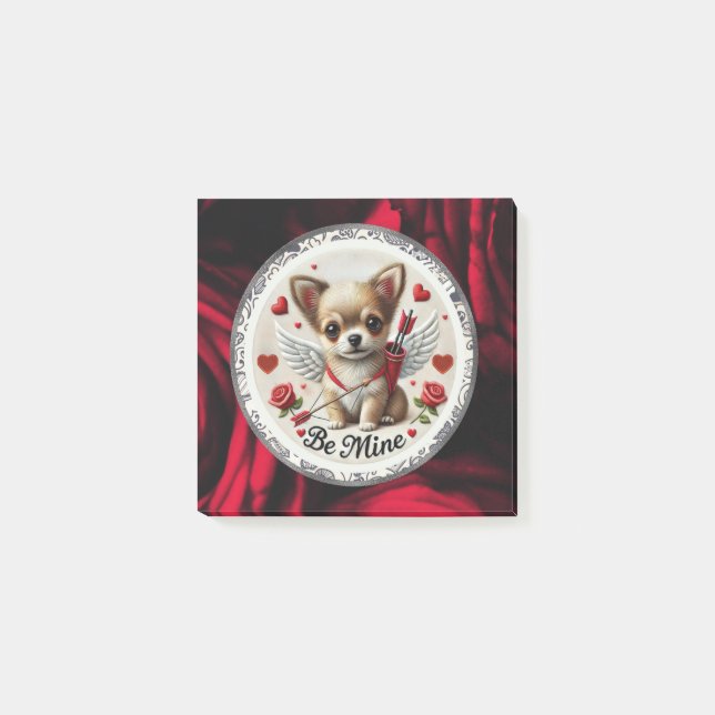 Valentine Angel Chihuahua Post-It Notes – Be Mine  (Front)