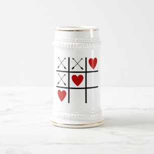 Valentine Arrows 'n Hearts Tic-Tac-Toe Beer Stein