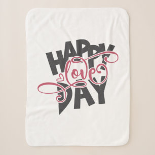 Valentine Art Happy Love Day Sherpa Blanket