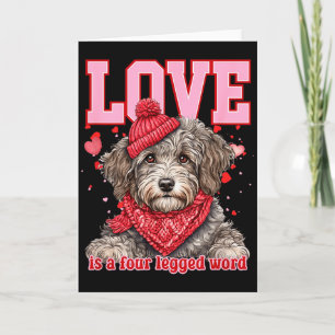 Valentine Aussidoodle Poodle Mix Puppy Card