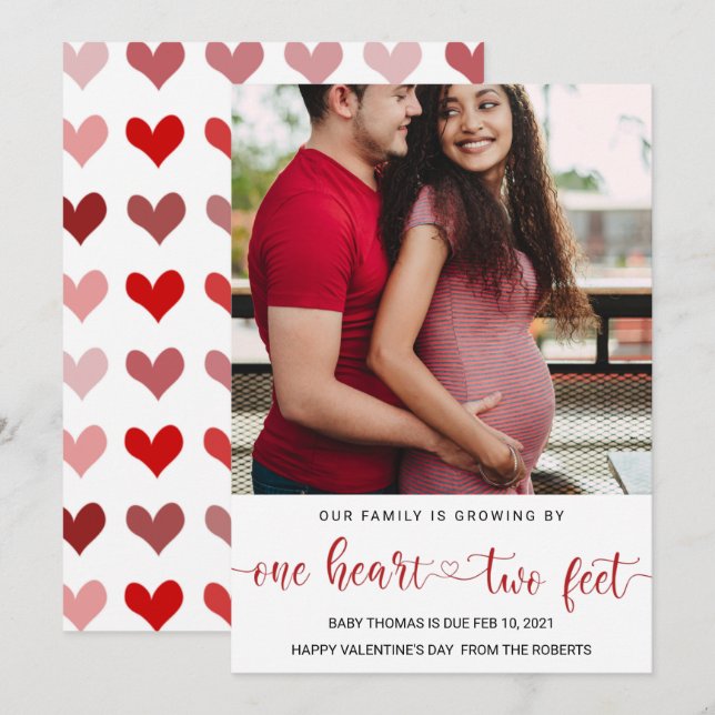 valentine baby pregnancy announcement love heart (Front/Back)
