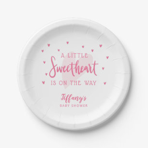 Valentine Baby Shower   Little Sweetheart Paper Plate