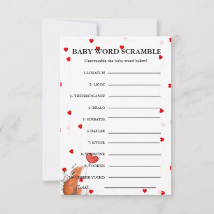 Valentine Baby word scramble baby shower game