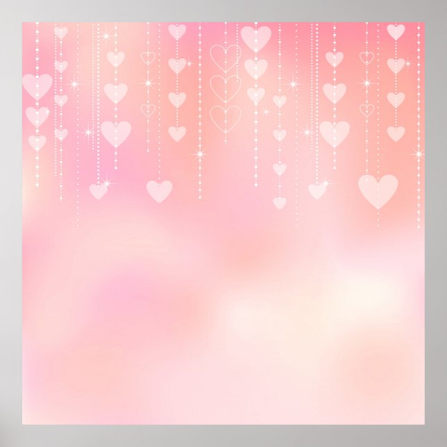 Valentine background bokeh hearts poster (Front)