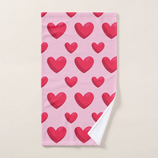 Valentine Background With Heart Love       Hand Towel (Hand Towel)