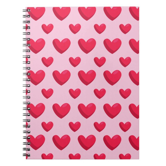 Valentine Background With Heart Love   Notebook (Front)