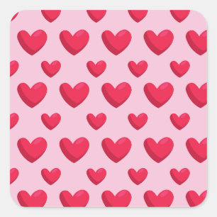 Valentine Background With Heart Love    Square Sticker