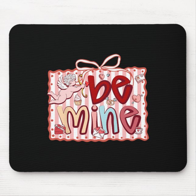 Valentine Be Mine Lace Coquette Bow  Mouse Pad (Front)