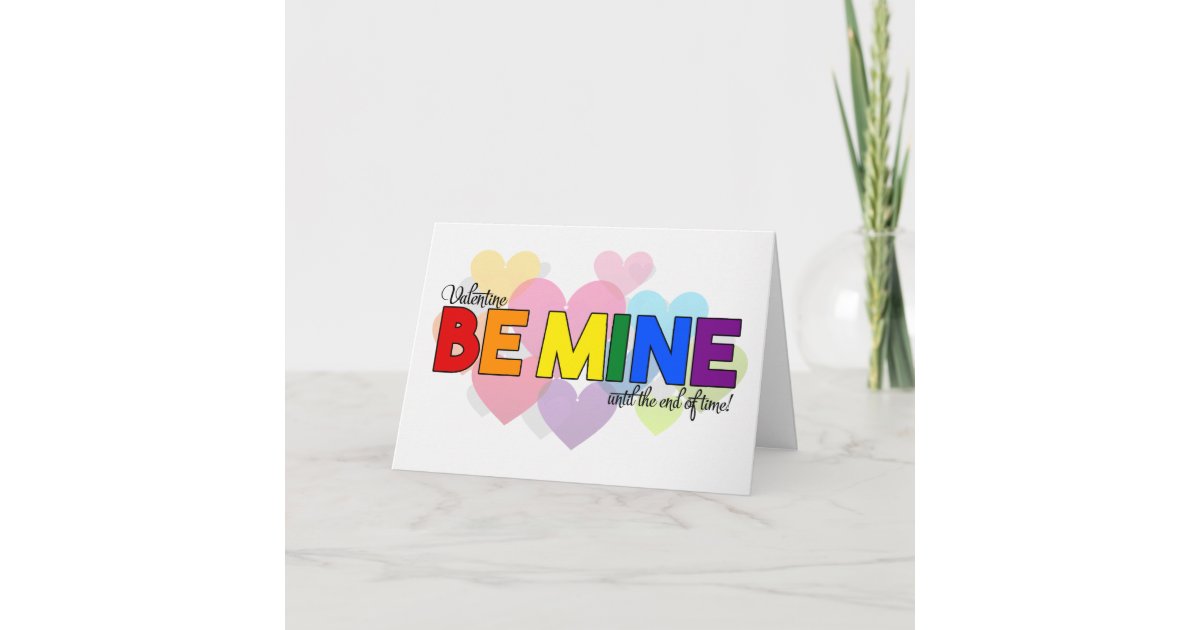 Download Valentine Be Mine LGBT Rainbow Theme with Hearts Card ...