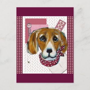 VALENTINE BEAGLE HOLIDAY POSTCARD