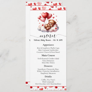 Valentine Bear Baby Shower Menu and Program