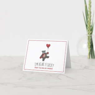 Valentine Bear-y Lucky Bear with Balloon Holiday