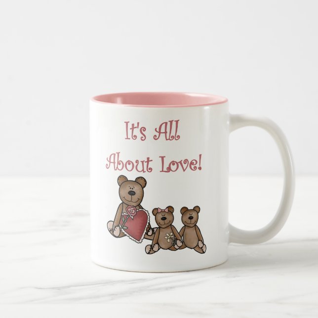 Valentine Bears All About Love Two-Tone Coffee Mug (Right)