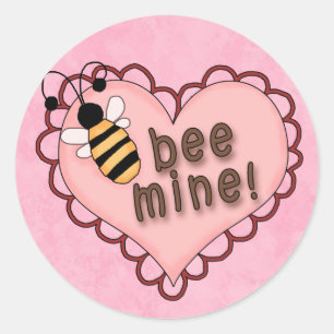 Valentine Bee sticker