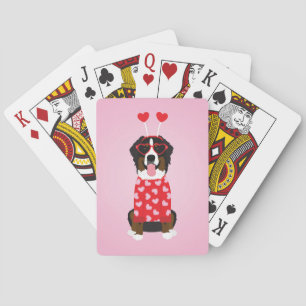 Valentine Bernese Mountain Dog Playing Cards