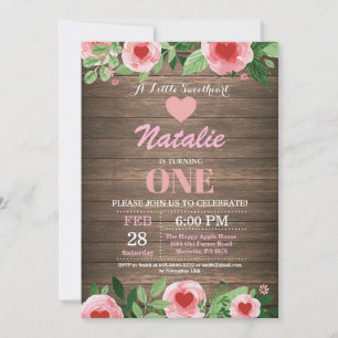 Valentine Birthday Our Little Sweetheart Invitation