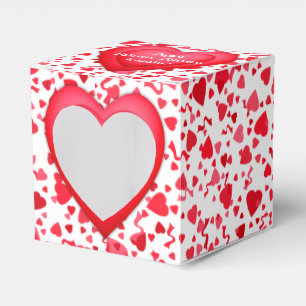Valentine Birthday Red Confetti Heart Personalized Favor Box