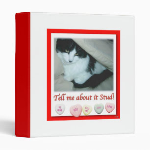 Valentine Black and White Cat Binder