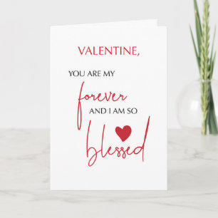 Valentine Blessed Forever Love Religious Minimal Card