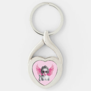 Valentine Blowing Bubble Cupid Valentines Day Keychain