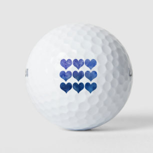 Valentine Blue Heart Abstract Golf Balls
