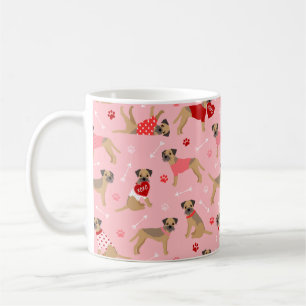 Valentine Border Terrier Pattern Coffee Mug