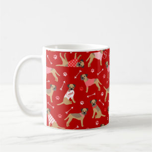 Valentine Border Terrier Pattern Coffee Mug