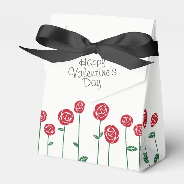 Valentine Bouquet of Red Roses Favor Box (Front Side)