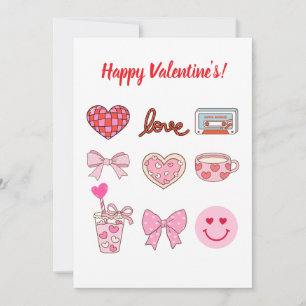 Valentine Bow Heart Coffee Holiday Card