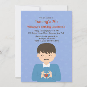 Valentine Boy Invitation de fête d'anniversaire