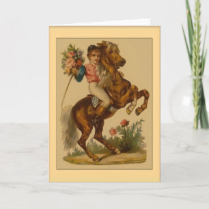 Valentine-Boy on Horse Holiday Card