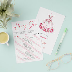 Valentine Bridal Shower Game Honey Do Watercolor Flyer