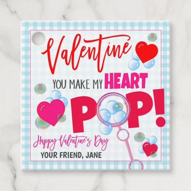 Valentine Bubble Gift Tag (Front)