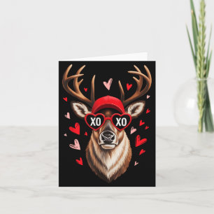 Valentine Buck Camo Deer Retro Hunting Boys Cap Card